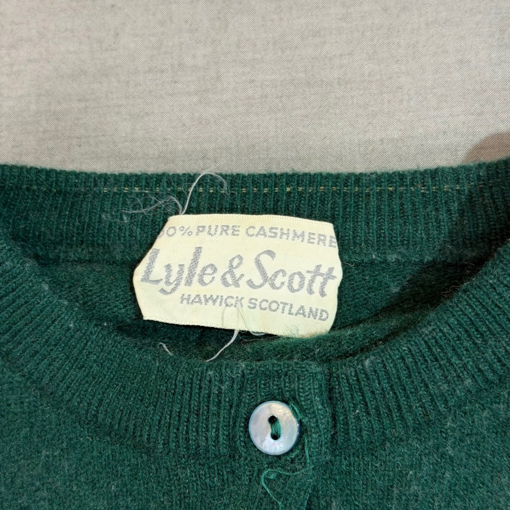 Lyle & Scott Cardigan Womens S Green Excellent 100% Pure Cashmere Scotland - Picture 5 of 8